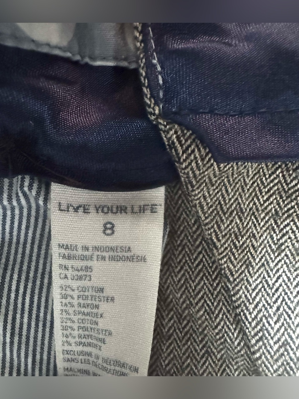 American Eagle Herringbone Bootcut Trousers | Taupe Brown Career Pants | Size 8 - Picture 7 of 7